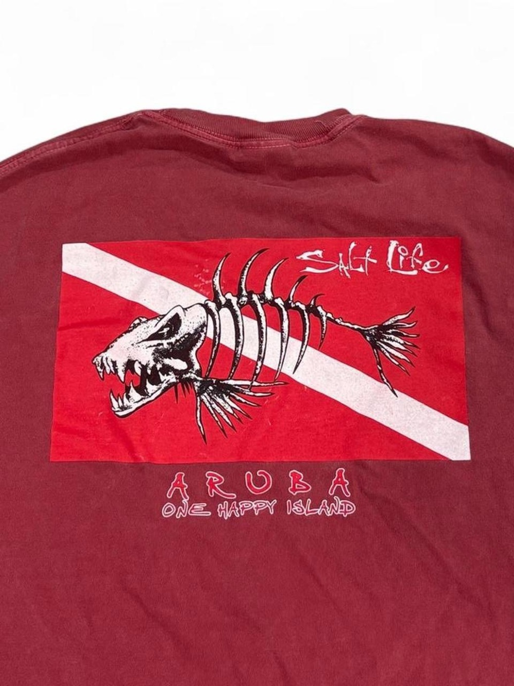 Comfort Colors Salt Life red Aruba fish skeleton t-shirt